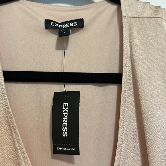 Beige midi satin dress - Picture 3 of 3